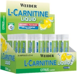 L-Carnitine Liquid, Citrus - 20 x 25 ml.