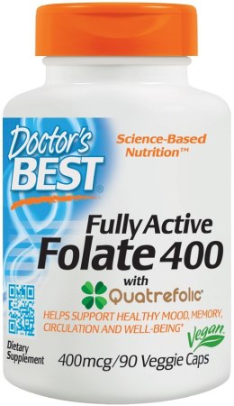 Fully Active Folate 400 with Quatrefolic, 400mcg - 90 vcaps