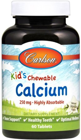 Kid's Chewable Calcium, 250mg Natural Vanilla - 60 tablets