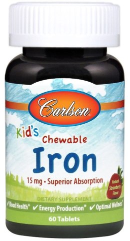 Kid's Chewable Iron, 15mg Strawberry - 60 tablets