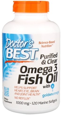 Purified & Clear Omega 3 Fish Oil, 1000mg - 120 marine softgels