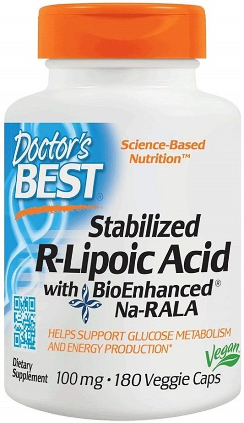 Stabilized R-Lipoic Acid with BioEnhanced Na-RALA, 100mg - 180 vcaps
