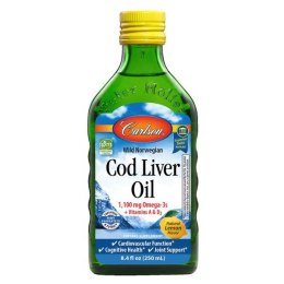 Wild Norwegian Cod Liver Oil, 1100mg Natural Lemon - 250 ml.