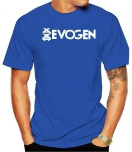 Evogen Logo T-Shirt, Blue & White - Random Size