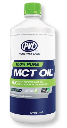 100% Pure MCT Oil, Unflavoured - 946 ml.