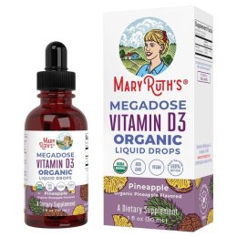 Organic Megadose Vitamin D3 Liquid Drops, Pineapple - 30 ml.