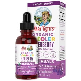 Organic Toddler Elderberry Liquid Drops, Blueberry & Raspberry - 30 ml.