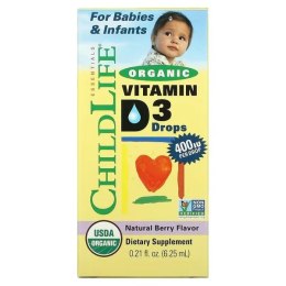 Organic Vitamin D3 Drops, Natural Berry - 6 ml.