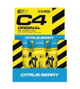 C4 Original Pre-Workout Shot, Citrus Berry - 12 x 60 ml.