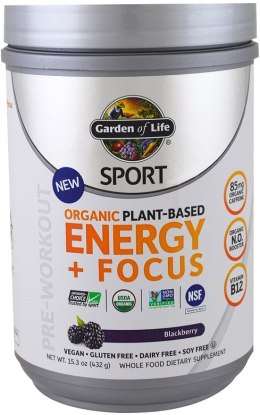 Organic Plant-Based Energy + Focus, Blackberry - 432 grams