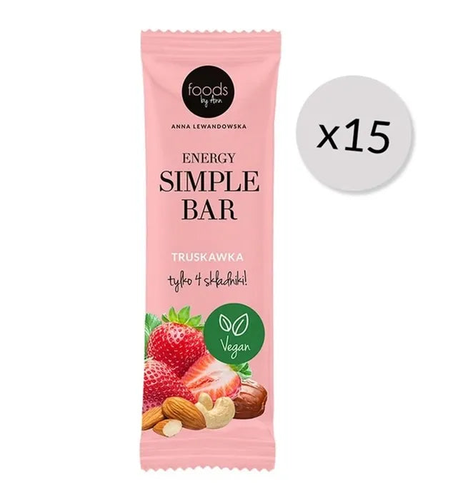 Energy Simple Bar, Strawberry - 15 x 35g