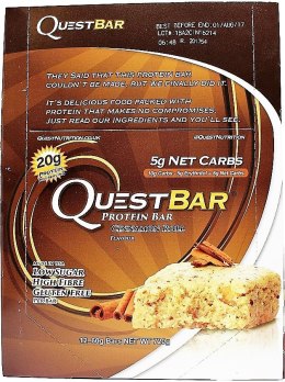 Quest Bar, Cinnamon Roll - 12 bars