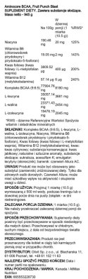 Aminocore BCAA, Fruit Punch Blast - 945 grams