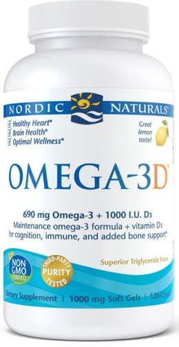 Omega-3D, 690mg Lemon - 120 softgels