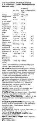 Clear Vegan Protein, Strawberry & Raspberry - 600 grams