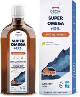 Super Omega + D3 (Marine), 2900mg Omega 3 (Cytryna) - 250 ml.