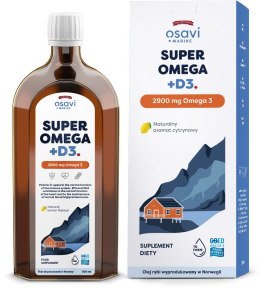 Super Omega + D3 (Marine), 2900mg Omega 3 (Cytryna) - 500 ml.