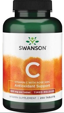 Vitamin C with Rose Hips - Timed-Release, 500mg - 250 tablets